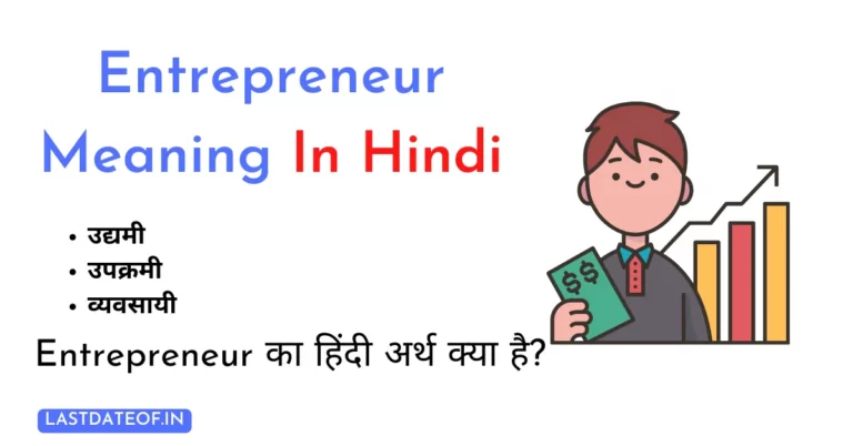 Entrepreneur Meaning In Hindi | Entrepreneur का हिंदी में अर्थ