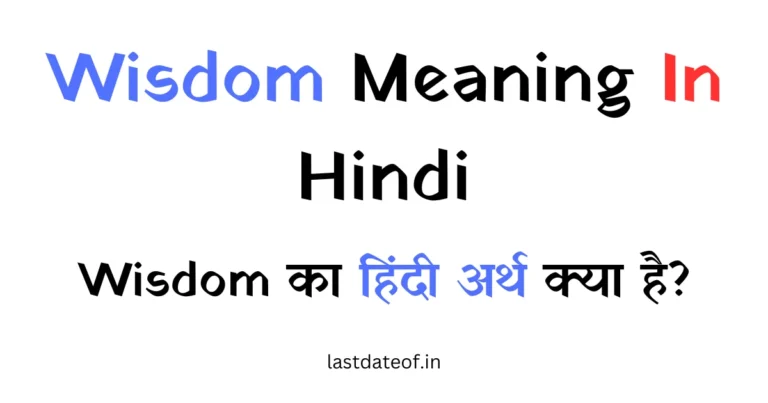 Wisdom Meaning In Hindi – Wisdom का हिंदी अर्थ क्या है?